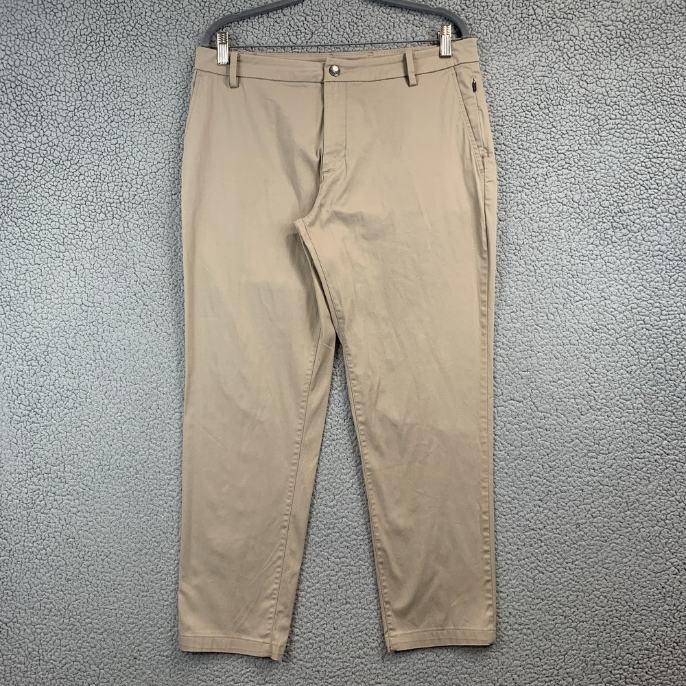 Birddogs Lined Pants Slim Fit Stretch Performance 34x30 Mens Beige Chino